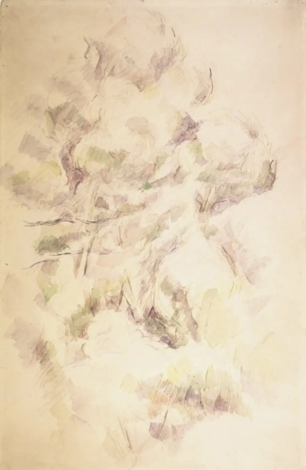 Etude d'arbres et de rochers, Paul Cézanne