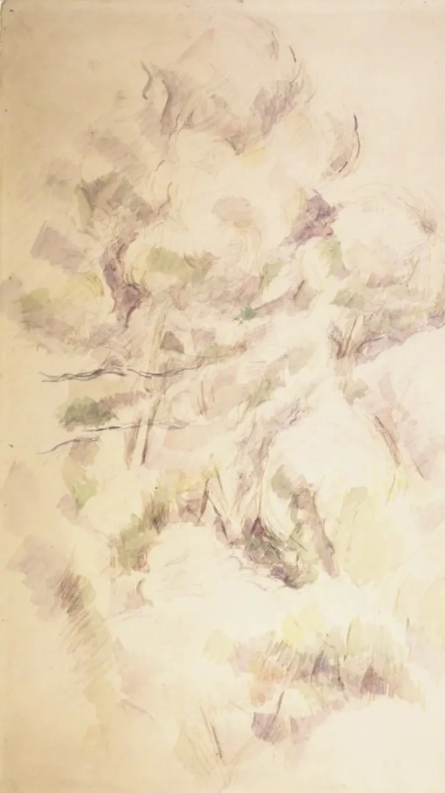 Etude d'arbres et de rochers, Paul Cézanne