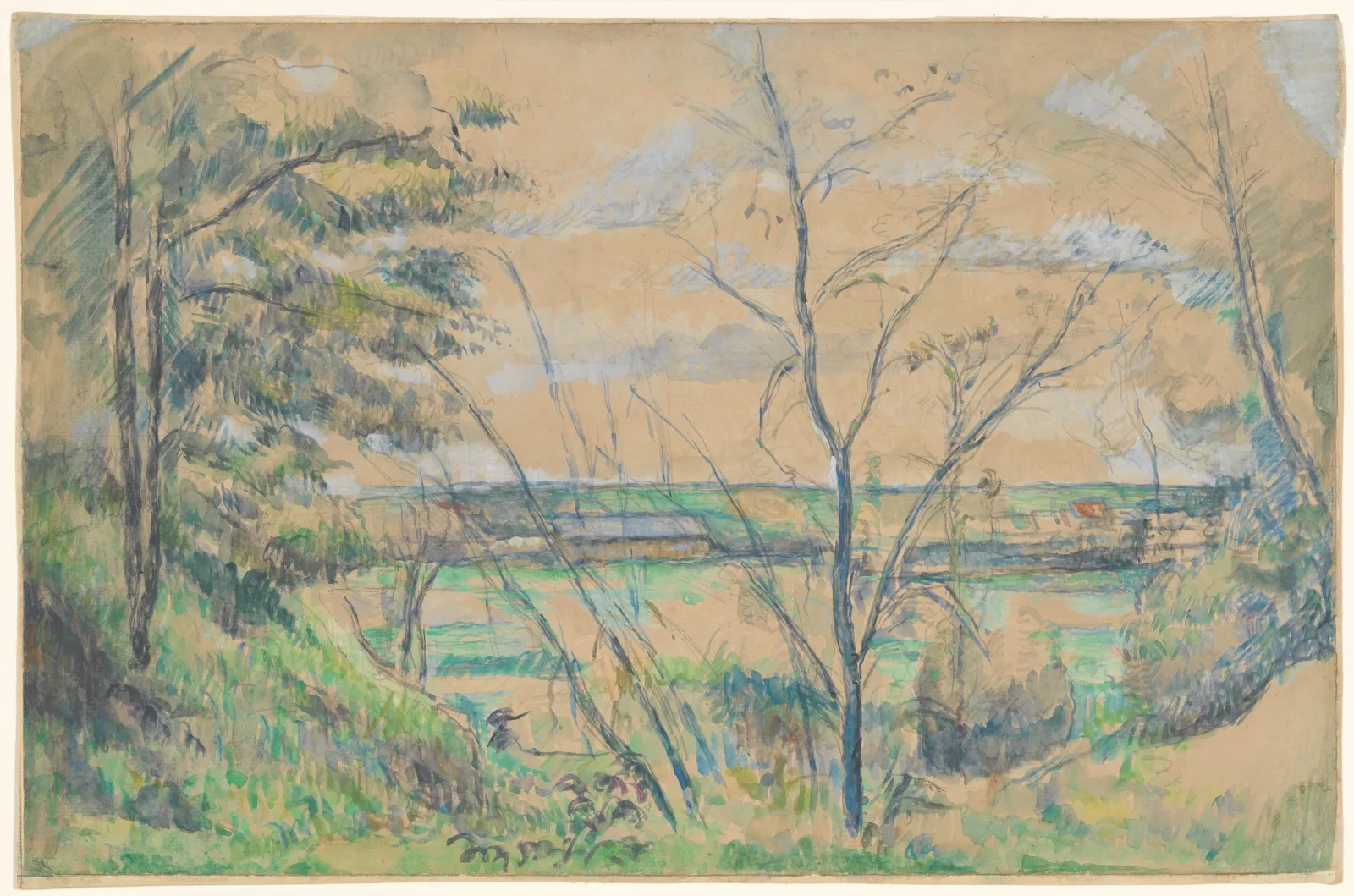 La plaine de Saint-Ouen-l'Aumône vue prise des carrières du Chou, Paul Cézanne