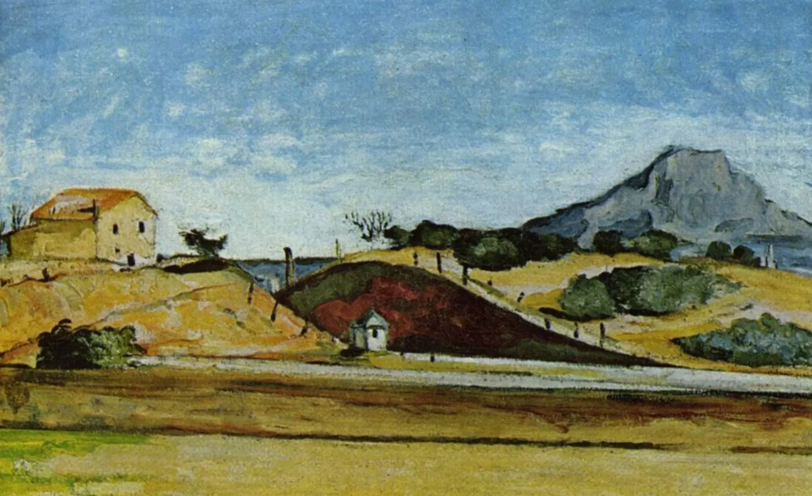 La trinchera con la montaña Sainte-Victoire, Paul Cézanne