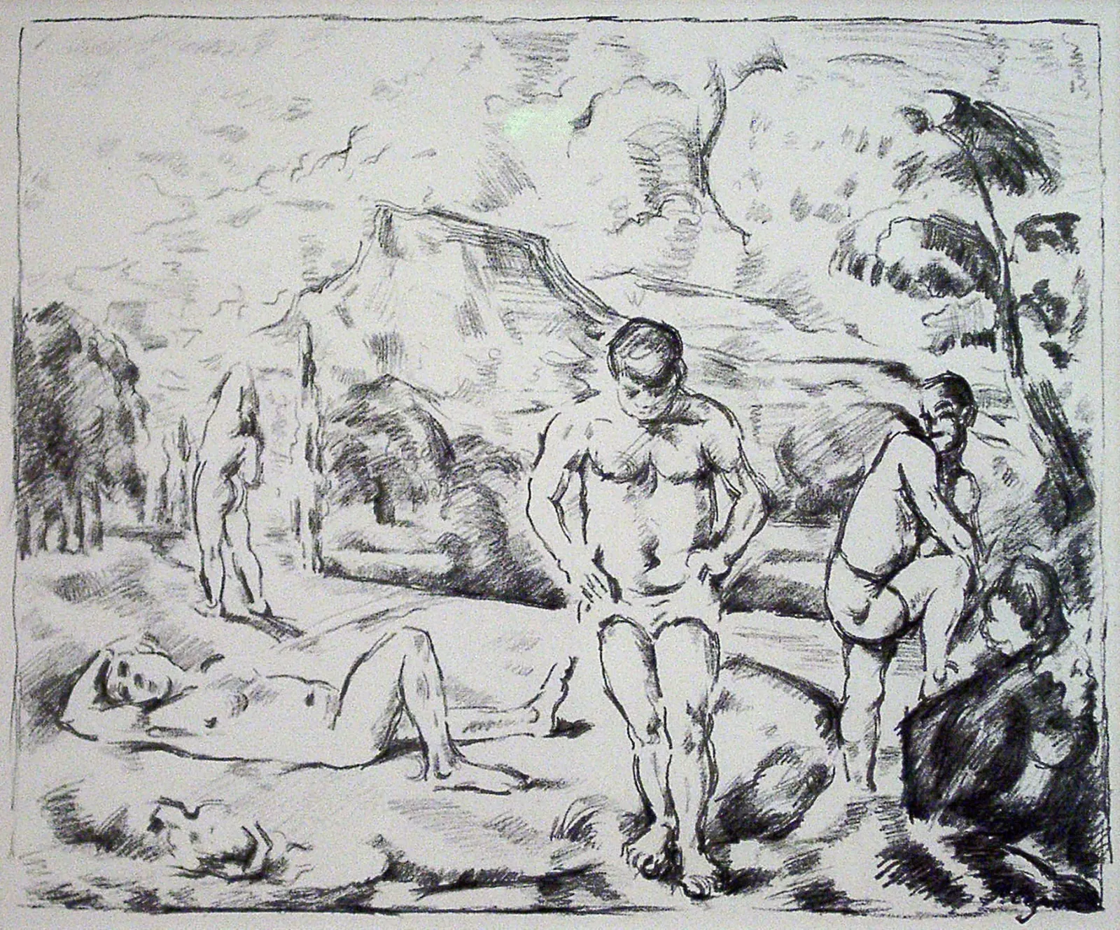 Les Baigneurs (Grande planche), Paul Cézanne
