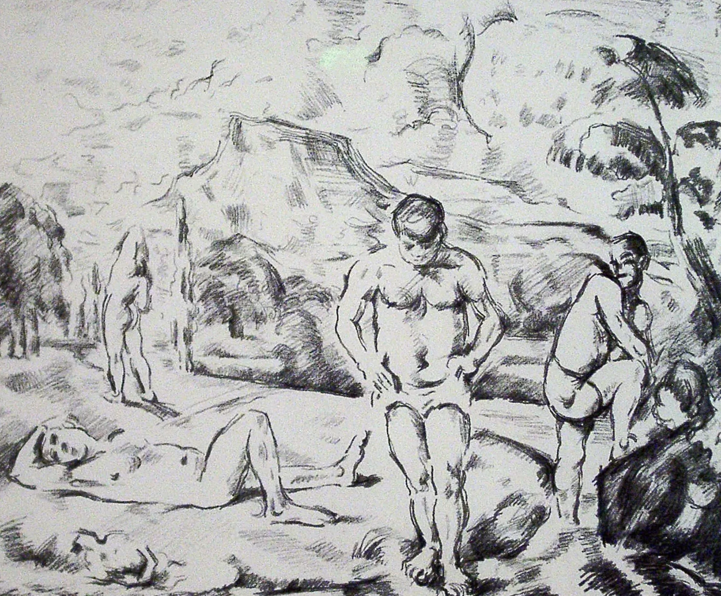 Les Baigneurs (Grande planche), Paul Cézanne
