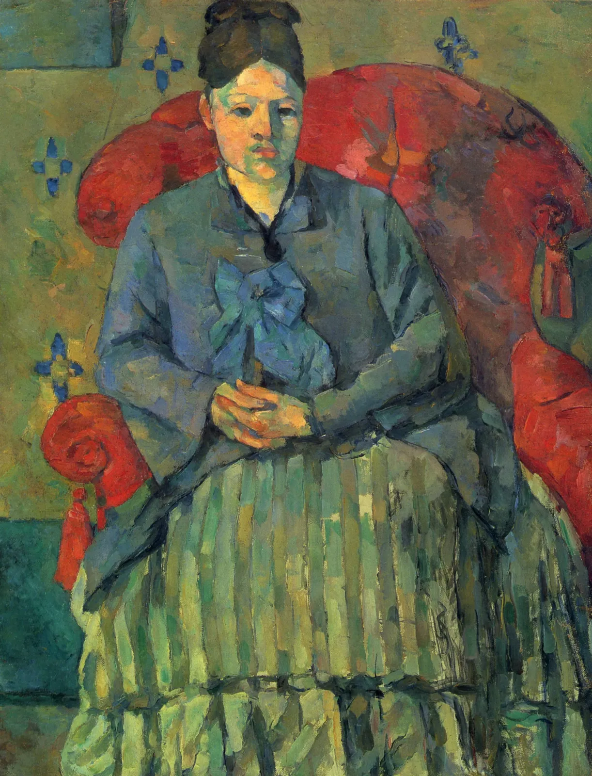 Madame Cézanne à la jupe rayée, Paul Cézanne