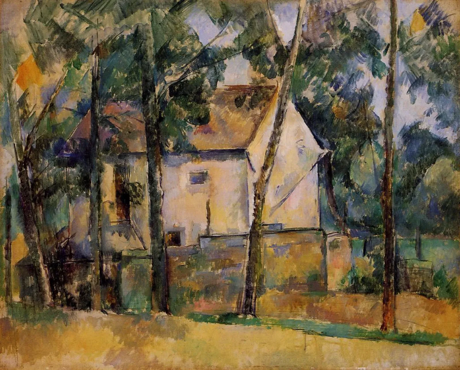 Maison et arbes, Paul Cézanne