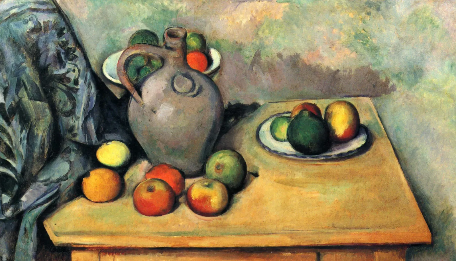 Pichet et fruits sur une table, Paul Cézanne