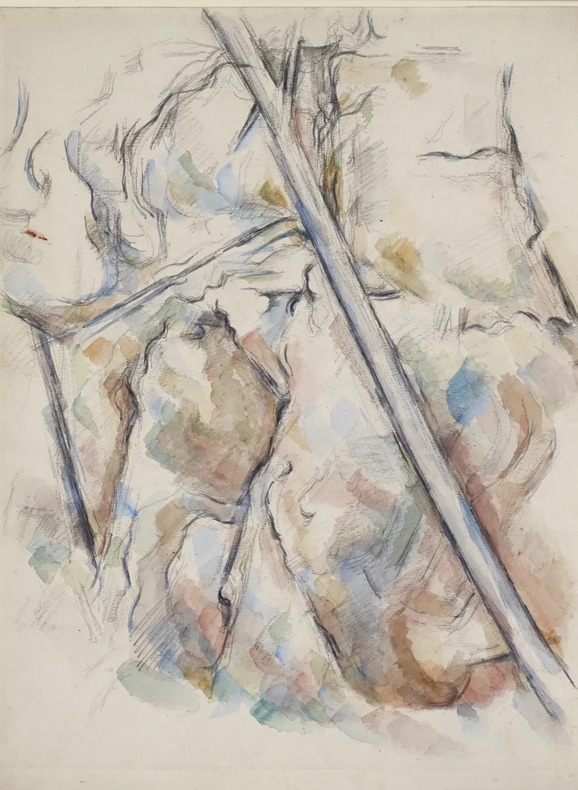 Pin et rochers près des grottes au-dessus de Château Noir, Paul Cézanne