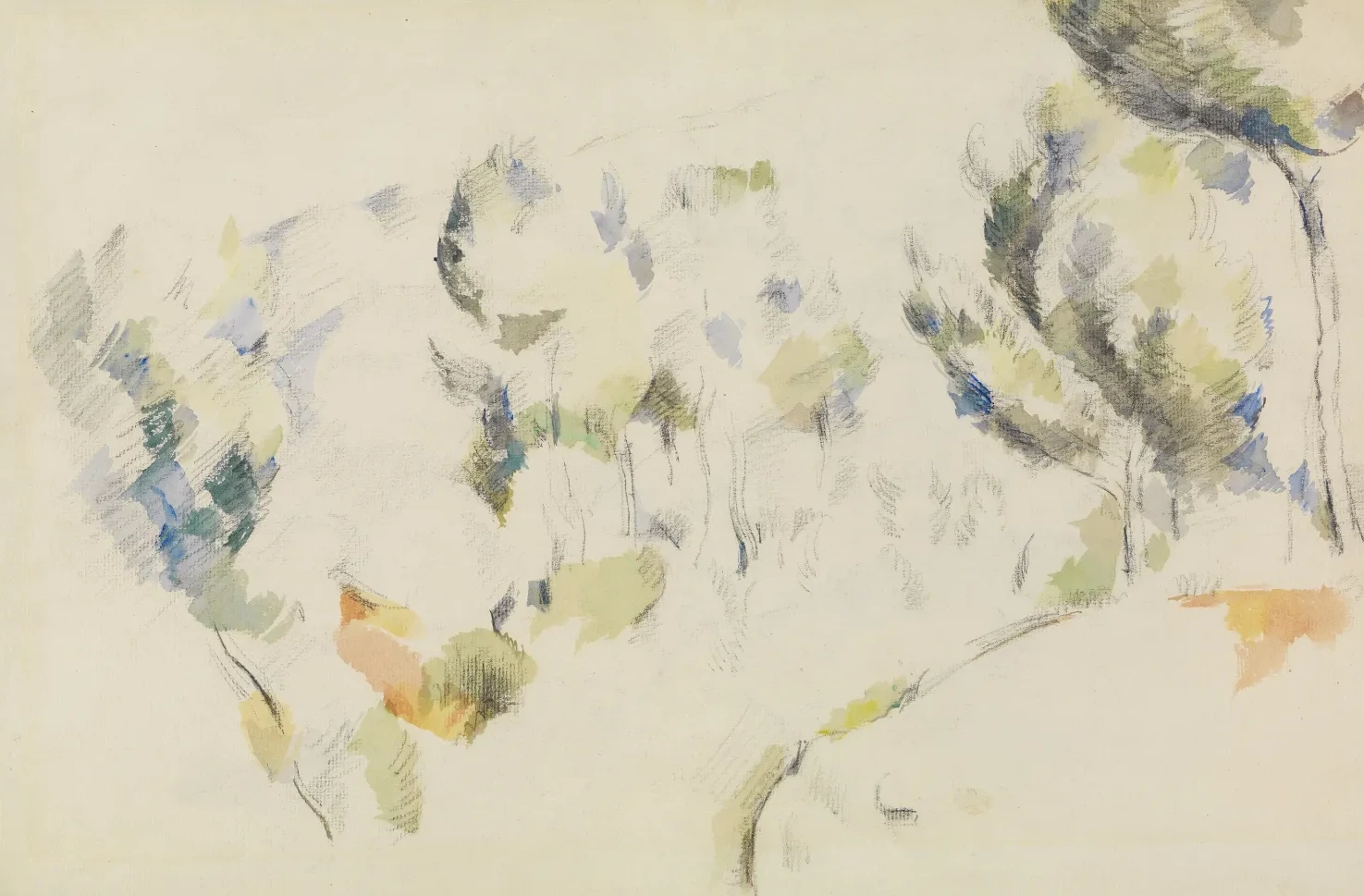 Senke mit Bäumen, Paul Cézanne