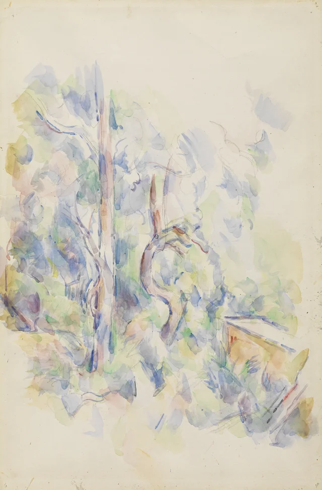 Árbol retorcido y cisterna en el parque del Château Noir, Paul Cézanne