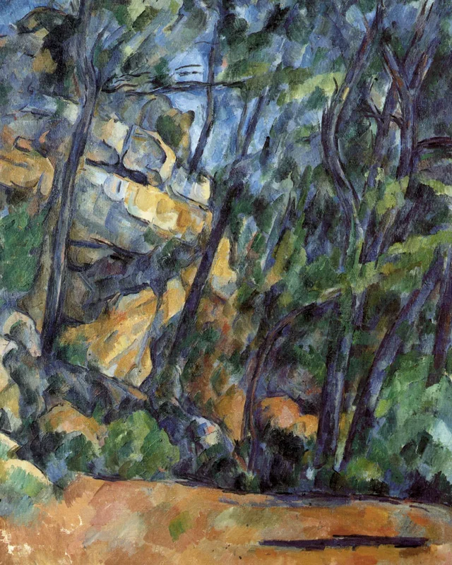 Árboles y rocas en el parque del Château Noir