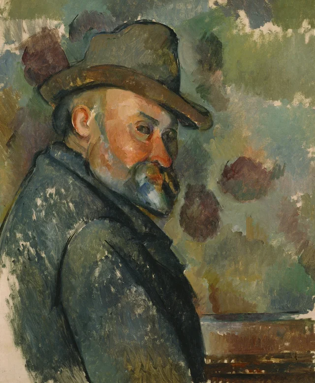Autorretrato con sombrero, Paul Cézanne