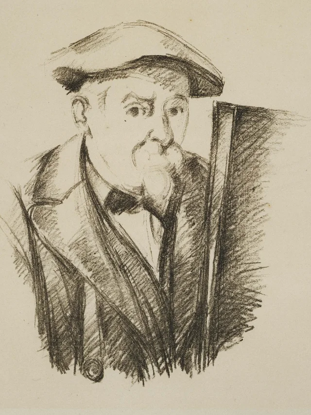 Autorretrato de Cézanne, en litografía