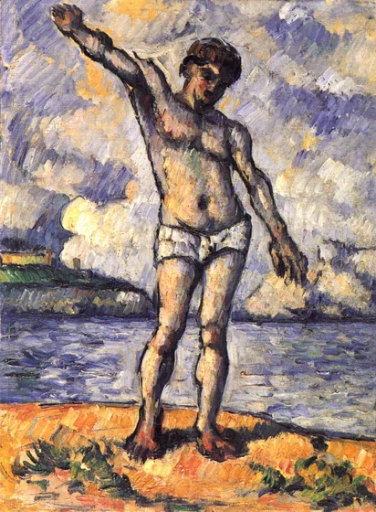 Baigneur aux bras écartés