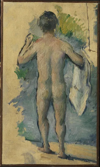 Baigneur debout, vu de dos