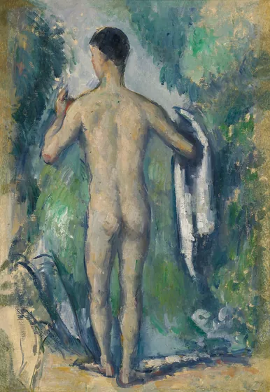 Baigneur debout, vu de dos
