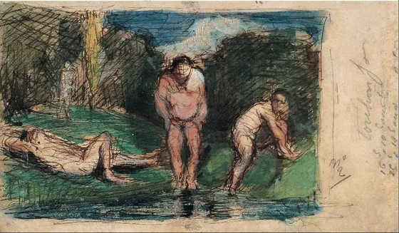 Baigneurs au repos