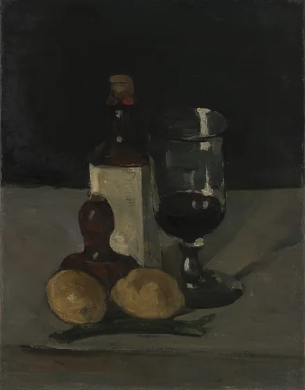 Bouteille, verre et citrons
