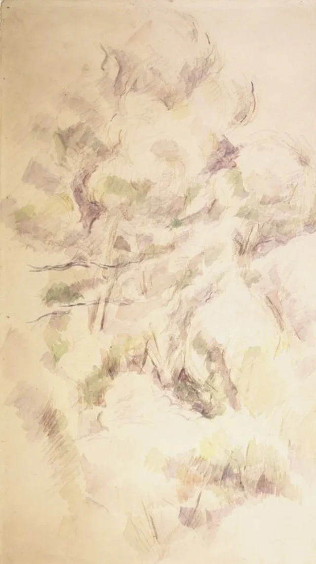 木々と岩の習作