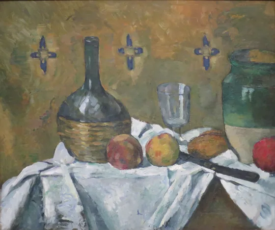 Fiasque, verre et poterie