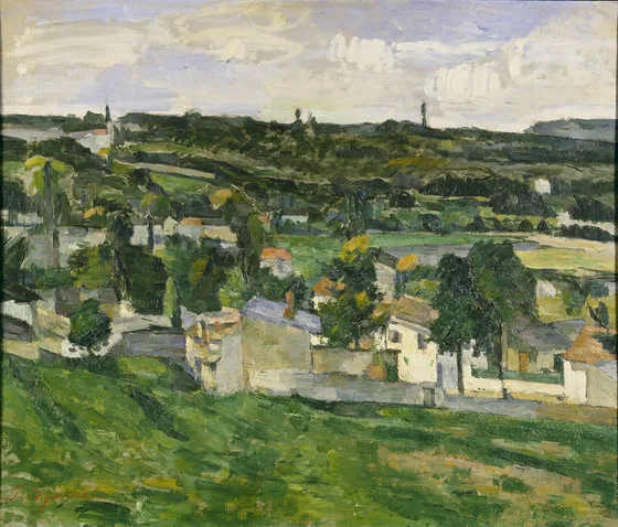 Groupe de maisons, paysage d'île de France