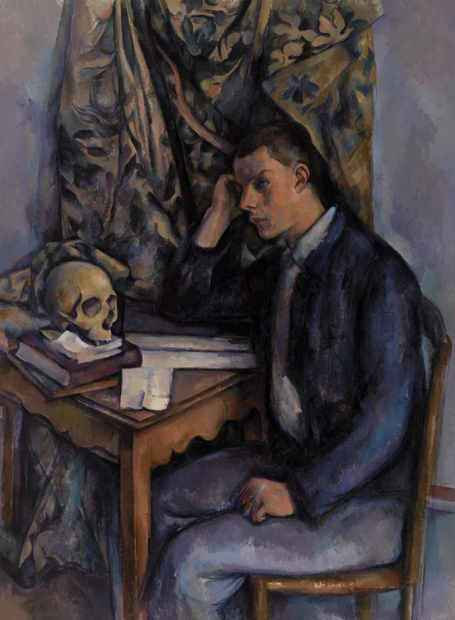Joven con calavera