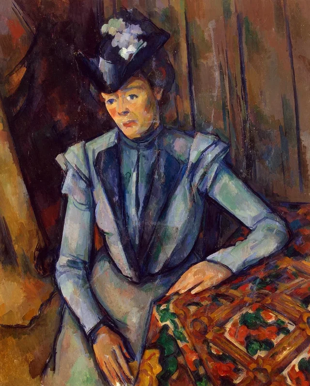 La dama de azul, Paul Cézanne