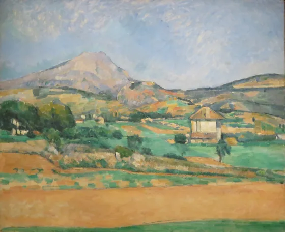 La Montagne Sainte-Victoire vue du chemin de Valcros (et la bastide La Générale)