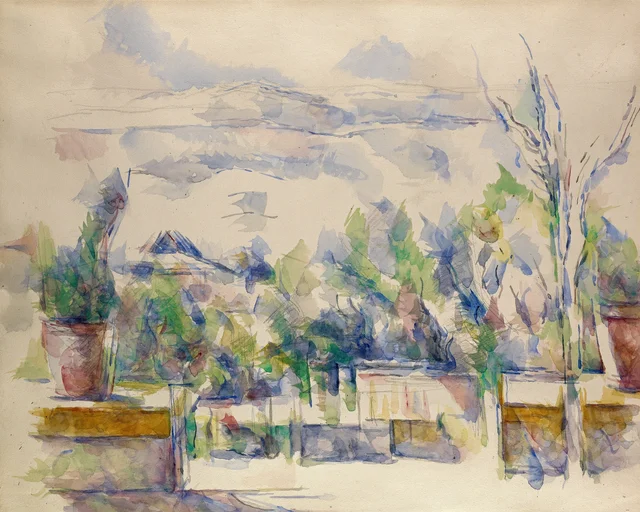 La terraza del jardín de Les Lauves, Paul Cézanne