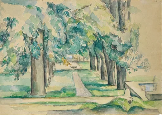Le bassin et l'allée des marronniers au Jas de Bouffan