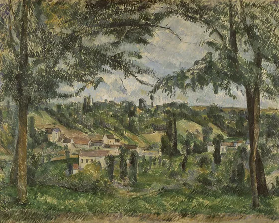Le Hameau des Pâtis à Pontoise, encadré par des arbres