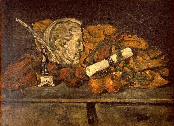 Les Accessoires de Cézanne. Nature morte au médaillon de Philippe Solari