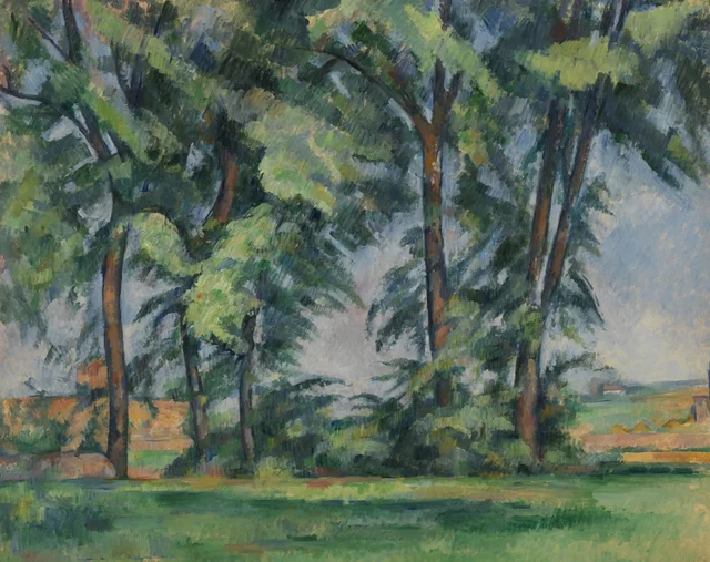 Los grandes árboles en el Jas de Bouffan, Paul Cézanne