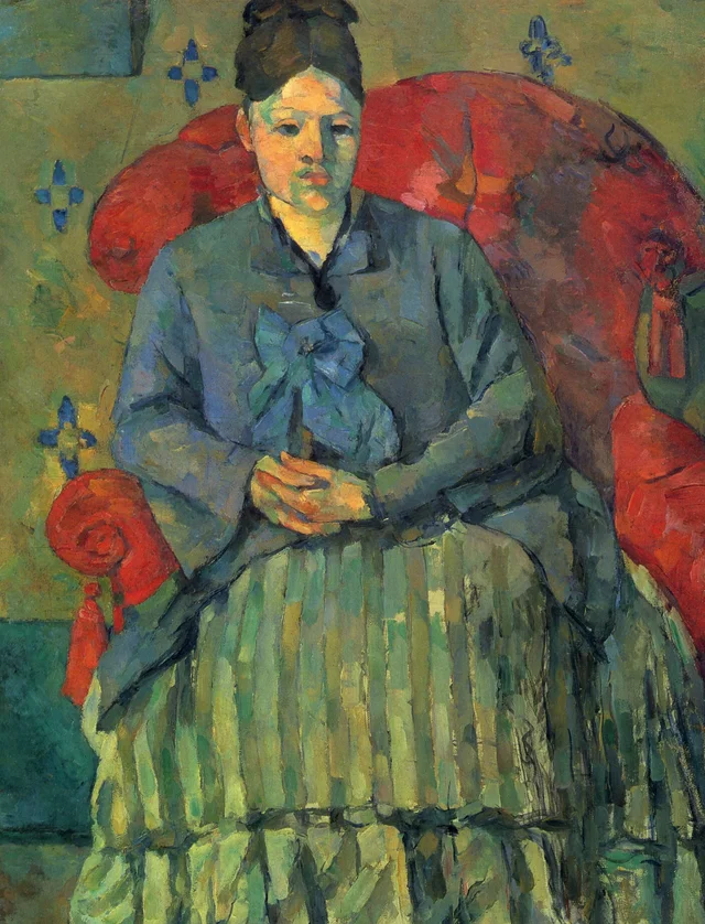 Madame Cézanne con falda a rayas