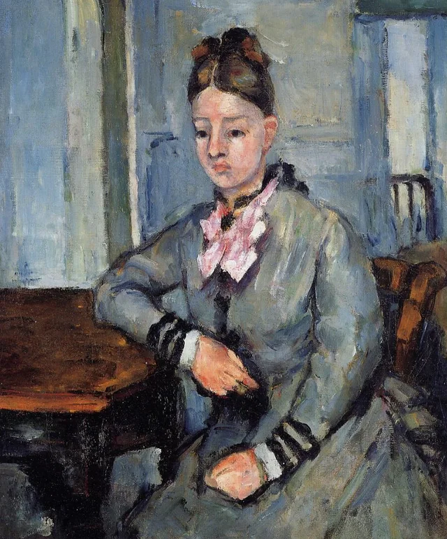 Madame Cézanne apoyada en el codo