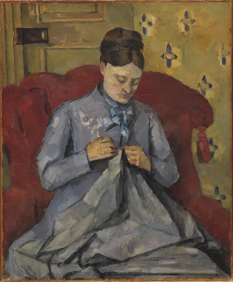 Madame Cézanne cousant