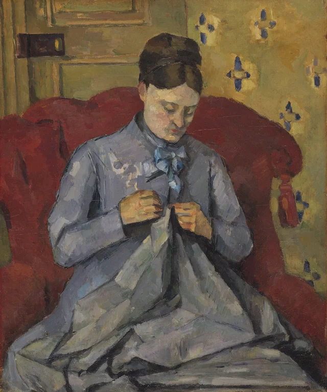 Madame Cézanne cosiendo