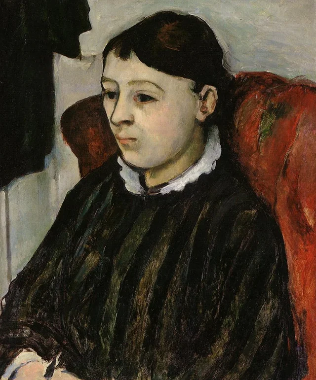 Madame Cézanne con vestido a rayas