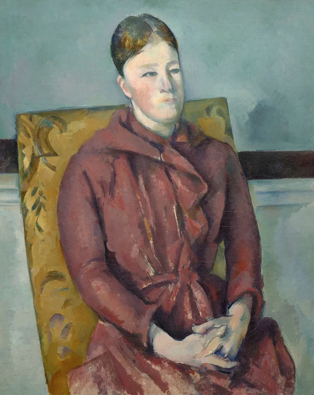 Madame Cézanne con vestido rojo