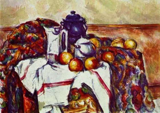 Nature morte au pot au lait bleu
