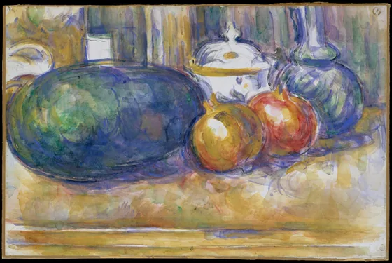 Nature morte avec pastèque et grenades