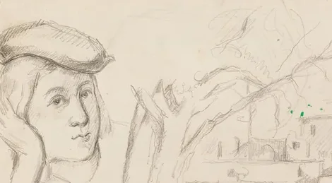 Paysage au Jas de Bouffan et d'après Parmigianino: Portrait de jeune homme