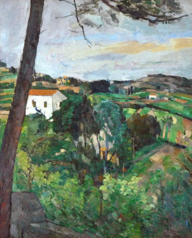 Paisaje con tejado rojo