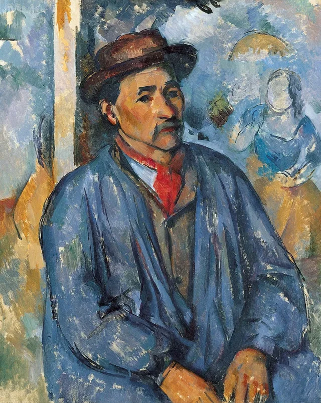 Campesino con blusa azul, Paul Cézanne