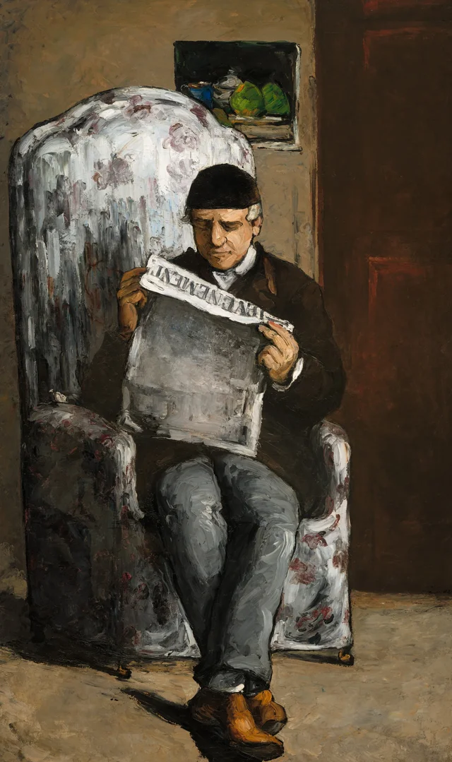 El padre del artista leyendo «L'Événement»