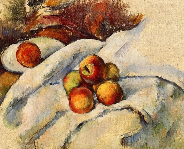 Manzanas sobre un paño