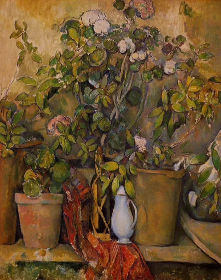 Pots en terre cuite et fleurs