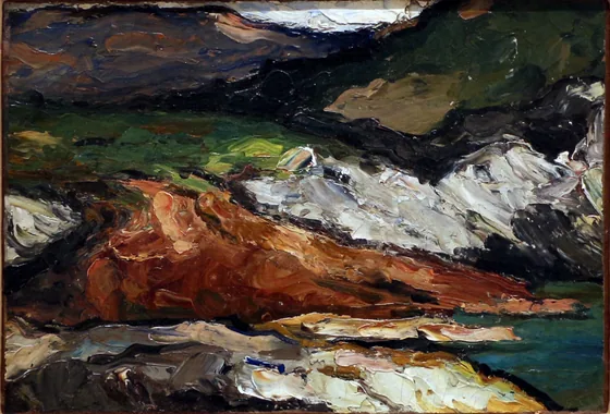 Rochers au bord de la mer (l'Estaque?)
