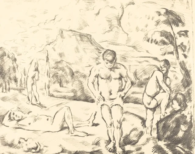 水浴の男たち（大判）