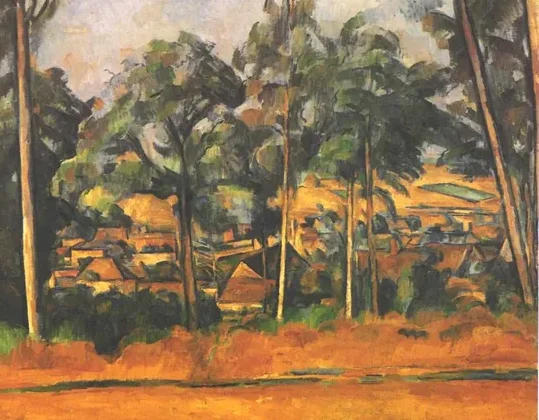 Village derrière les arbres
