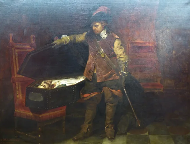 Cromwell ante el ataúd de Carlos I, Paul Delaroche