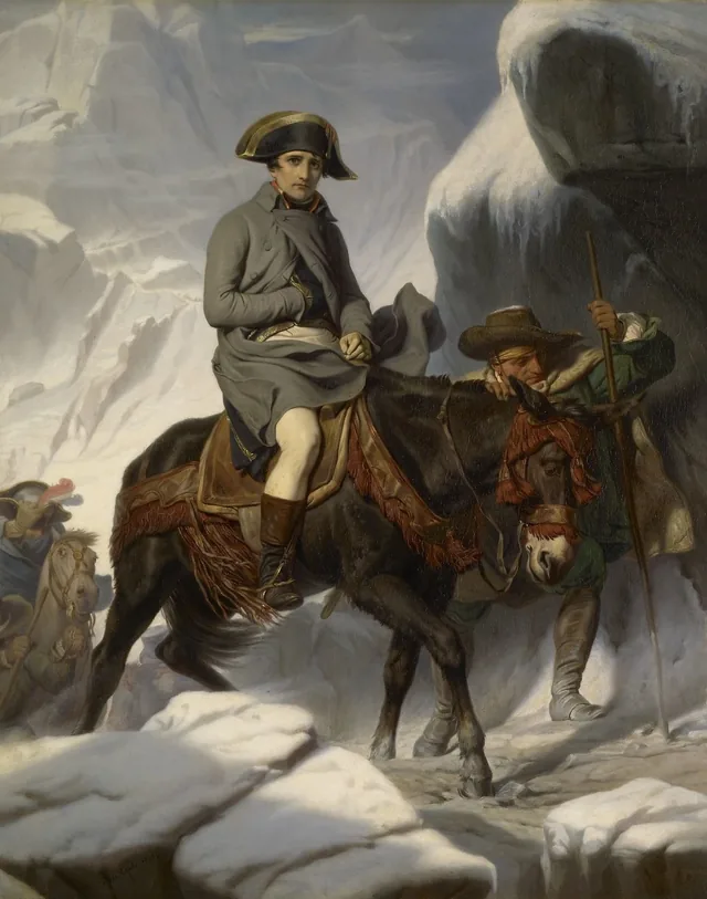 Napoleon Bonaparte crossing the Alps